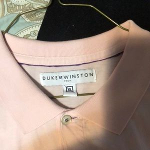 Duke & Winston short sleeve polo in pink. Size XL